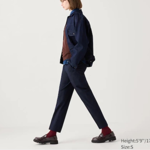Uniqlo Smart Ankle Pants Navy Long size large - Picture 1 of 1